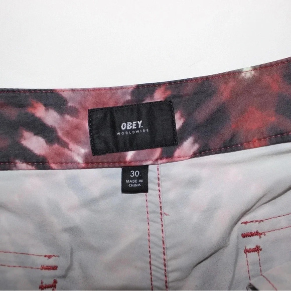 Men’s Obey Havana Geo Street Tie Dye Unisex Patterned Swimming Trunks Size 30 - Picture 10 of 12